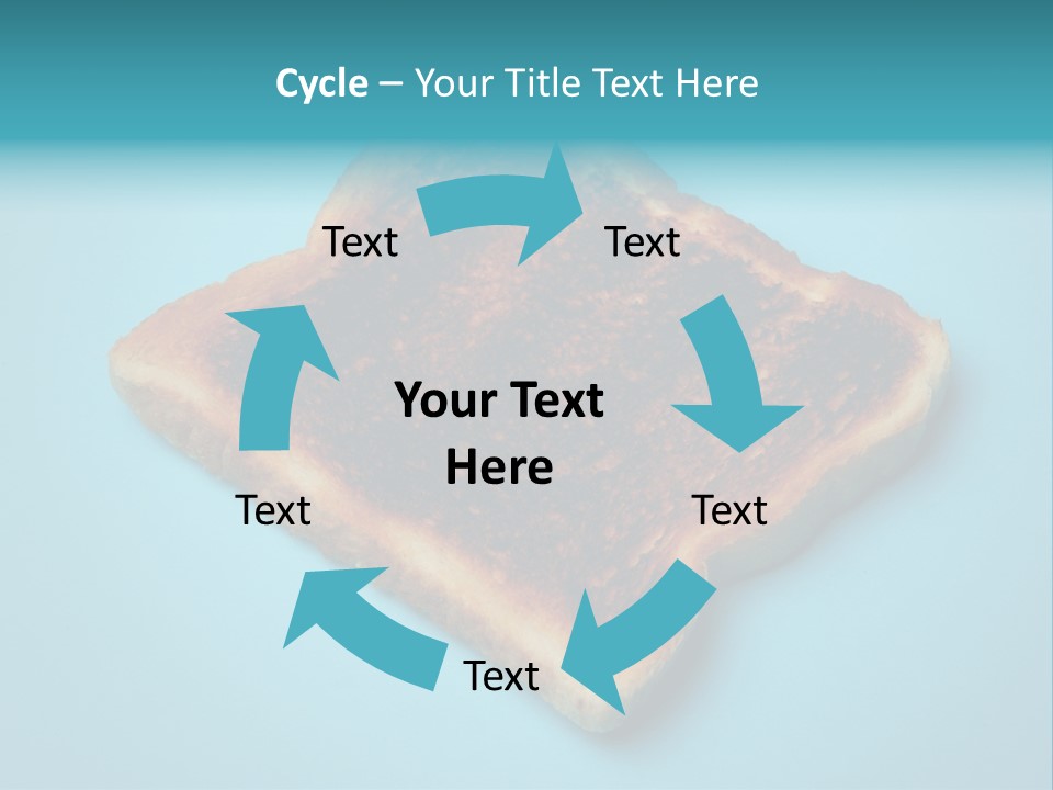 A Toasted Piece Of Bread On A Blue Background PowerPoint Template