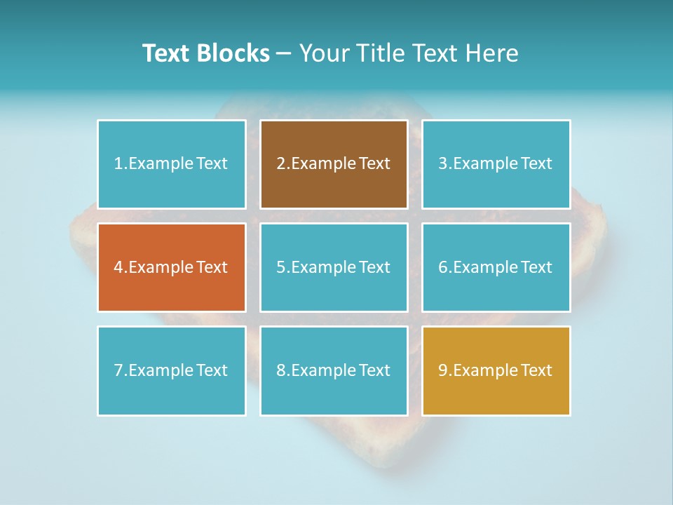 A Toasted Piece Of Bread On A Blue Background PowerPoint Template