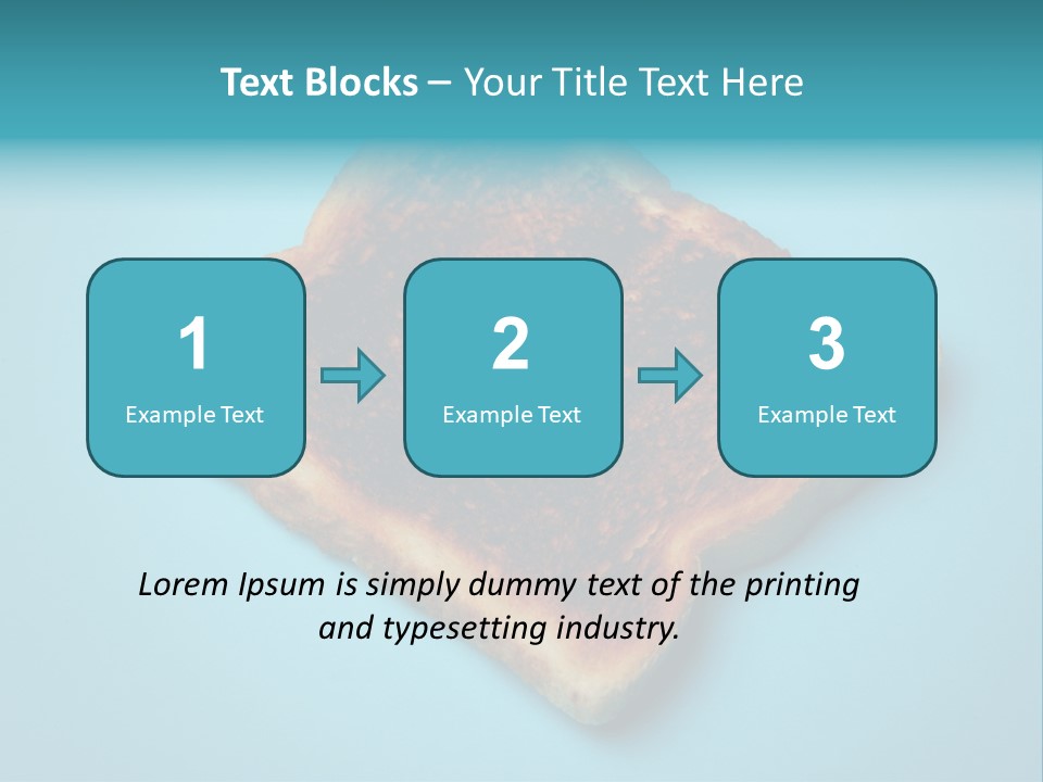 A Toasted Piece Of Bread On A Blue Background PowerPoint Template