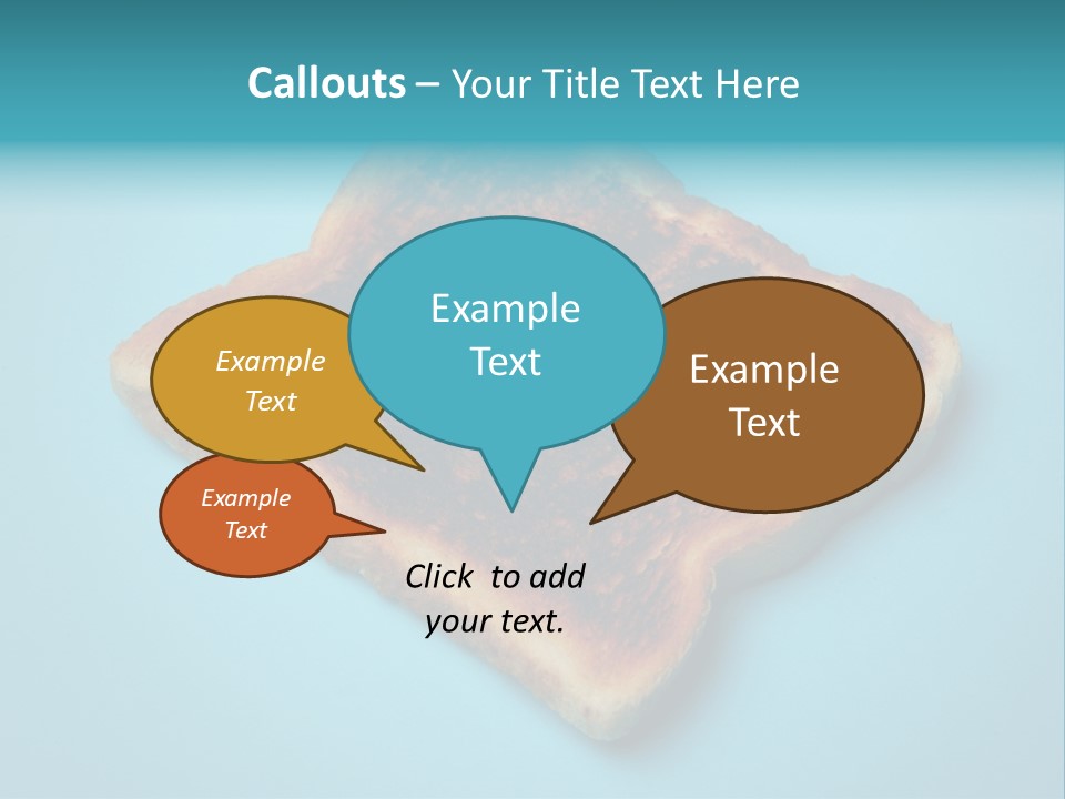 A Toasted Piece Of Bread On A Blue Background PowerPoint Template