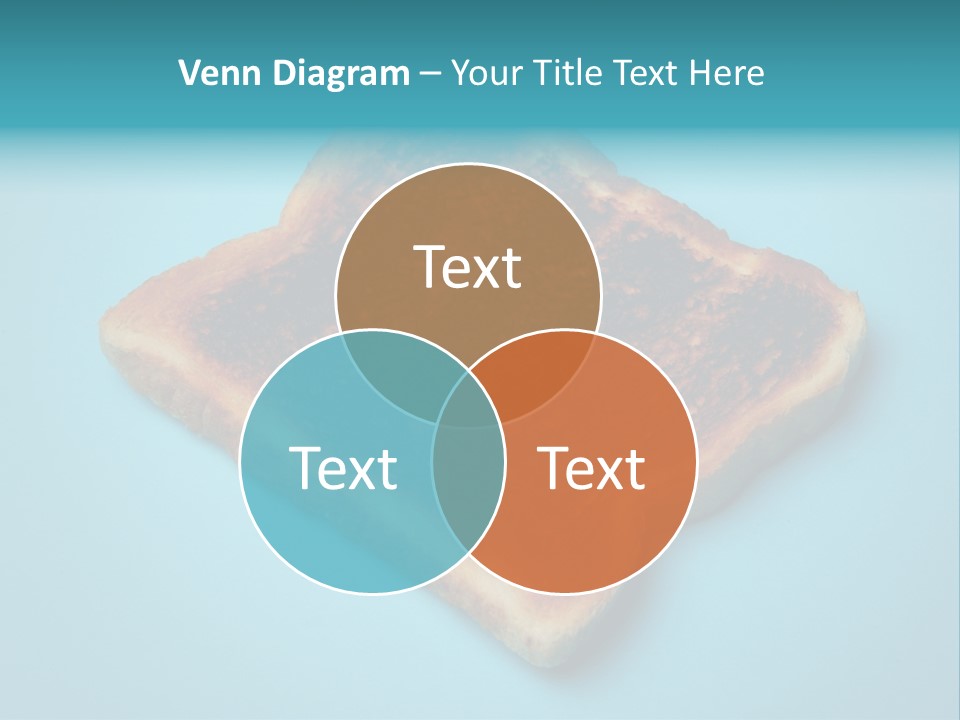 A Toasted Piece Of Bread On A Blue Background PowerPoint Template