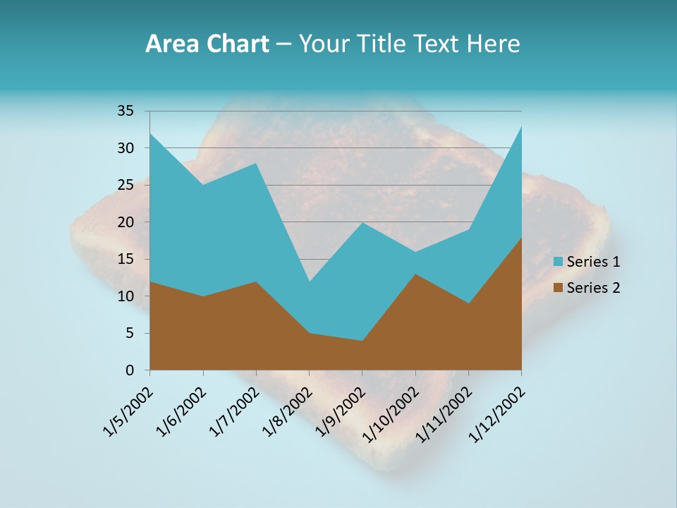 A Toasted Piece Of Bread On A Blue Background PowerPoint Template