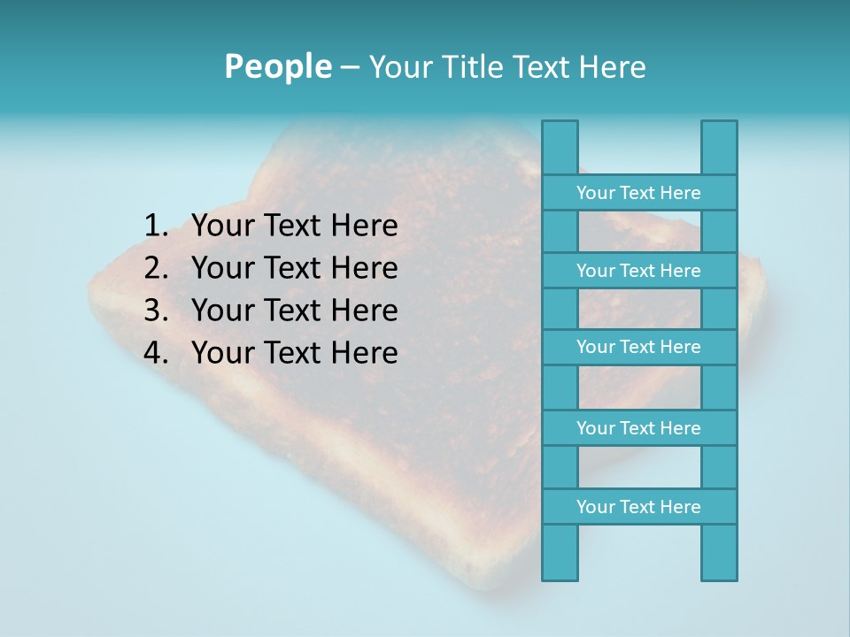 A Toasted Piece Of Bread On A Blue Background PowerPoint Template