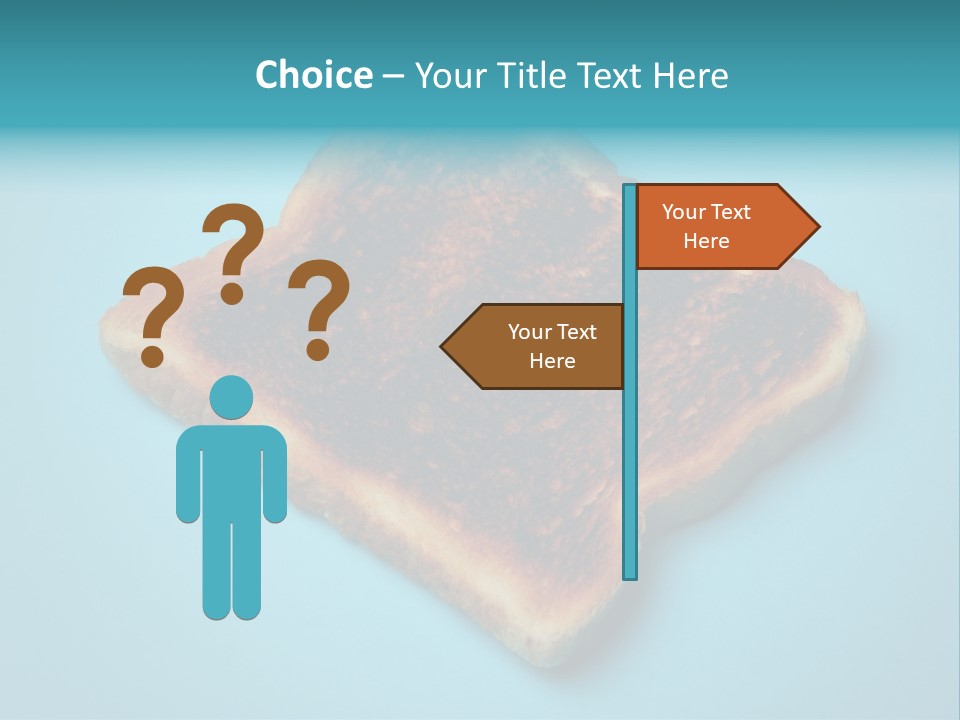 A Toasted Piece Of Bread On A Blue Background PowerPoint Template