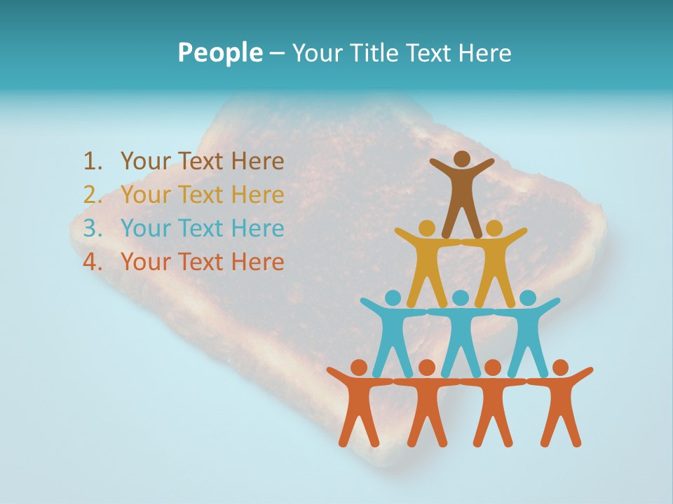 A Toasted Piece Of Bread On A Blue Background PowerPoint Template