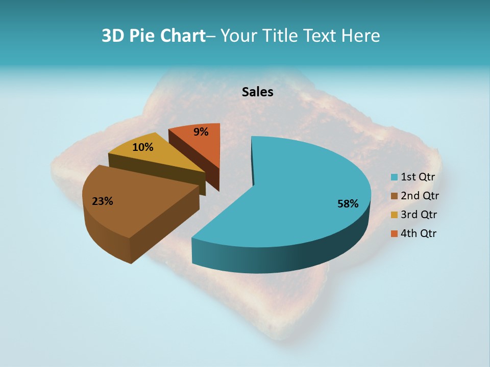 A Toasted Piece Of Bread On A Blue Background PowerPoint Template