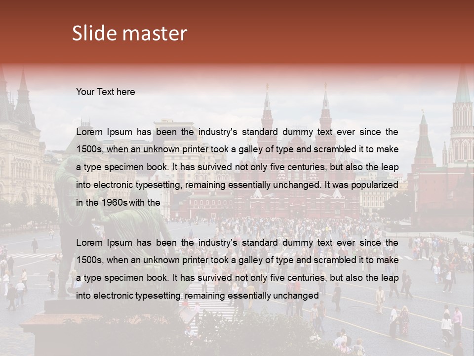 Red Square In Moscow, Russian Federation. National Landmark. Tourist Destination. PowerPoint Template