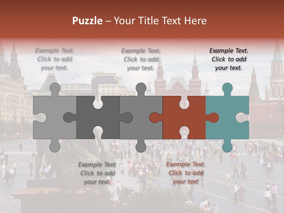 Red Square In Moscow, Russian Federation. National Landmark. Tourist Destination. PowerPoint Template