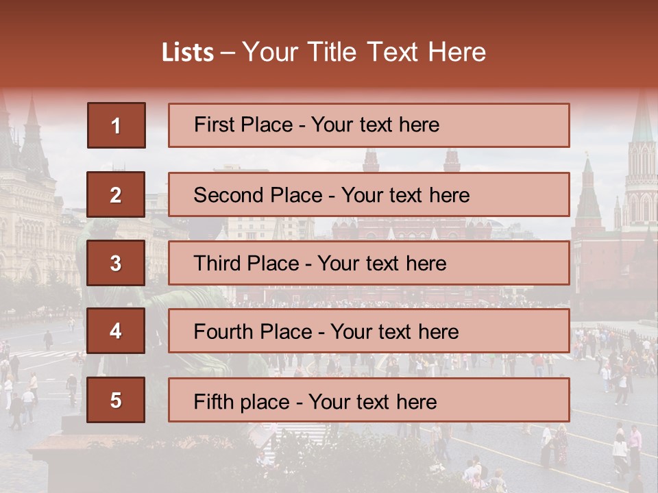 Red Square In Moscow, Russian Federation. National Landmark. Tourist Destination. PowerPoint Template