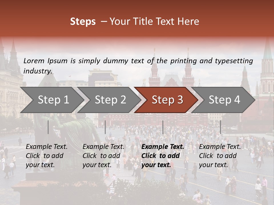 Red Square In Moscow, Russian Federation. National Landmark. Tourist Destination. PowerPoint Template