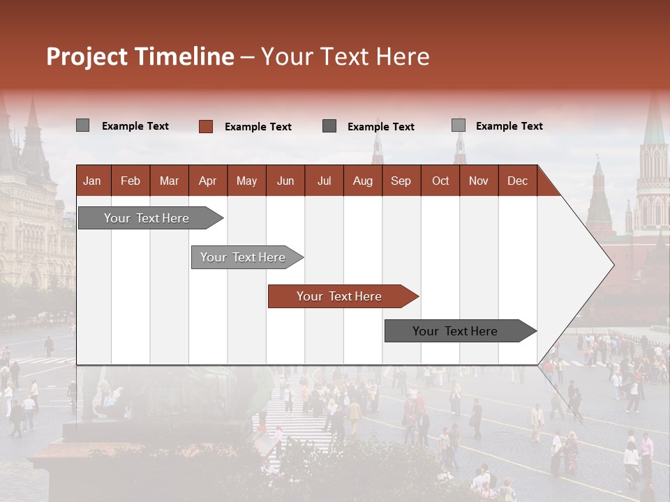 Red Square In Moscow, Russian Federation. National Landmark. Tourist Destination. PowerPoint Template