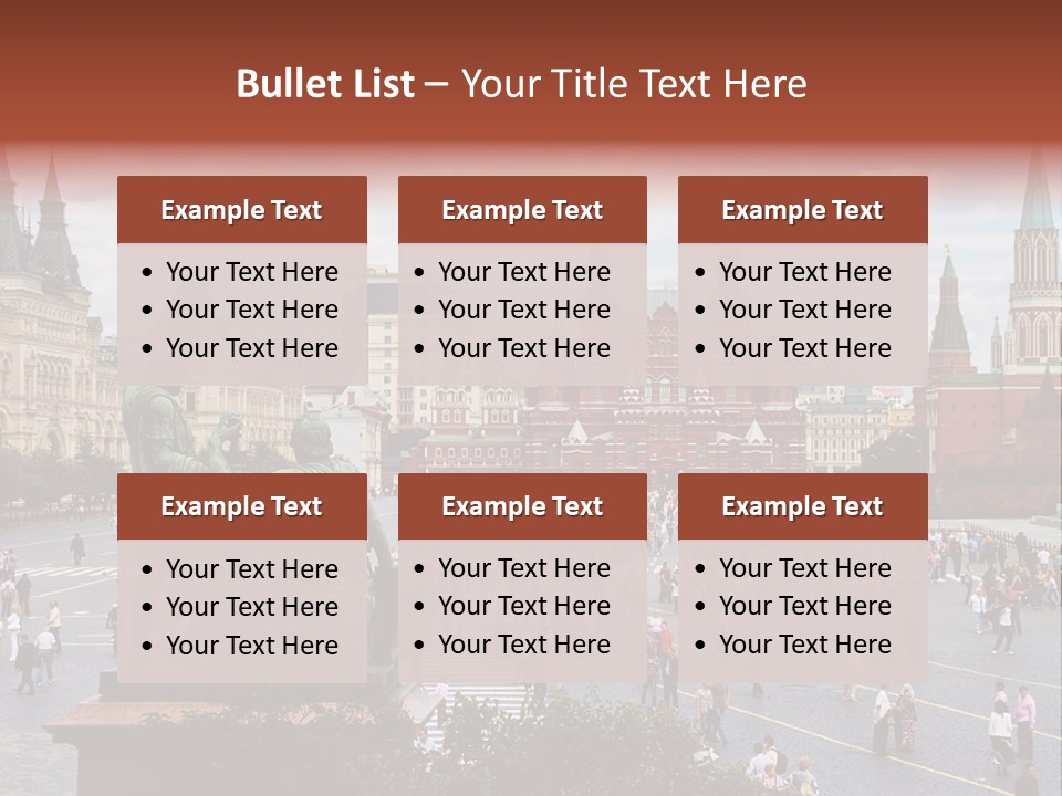 Red Square In Moscow, Russian Federation. National Landmark. Tourist Destination. PowerPoint Template