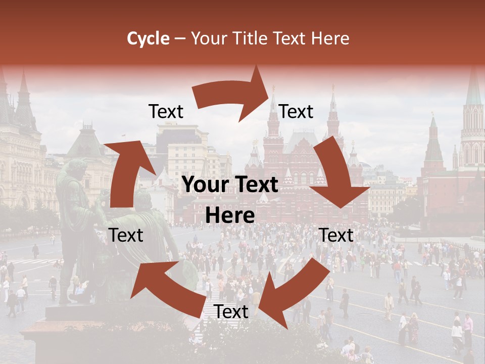 Red Square In Moscow, Russian Federation. National Landmark. Tourist Destination. PowerPoint Template