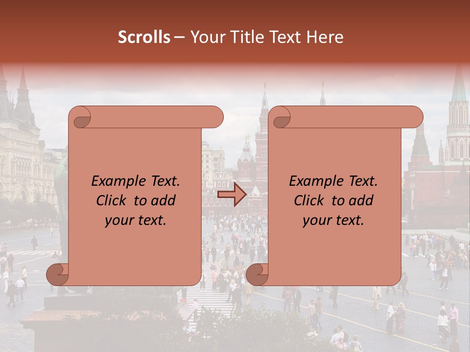Red Square In Moscow, Russian Federation. National Landmark. Tourist Destination. PowerPoint Template
