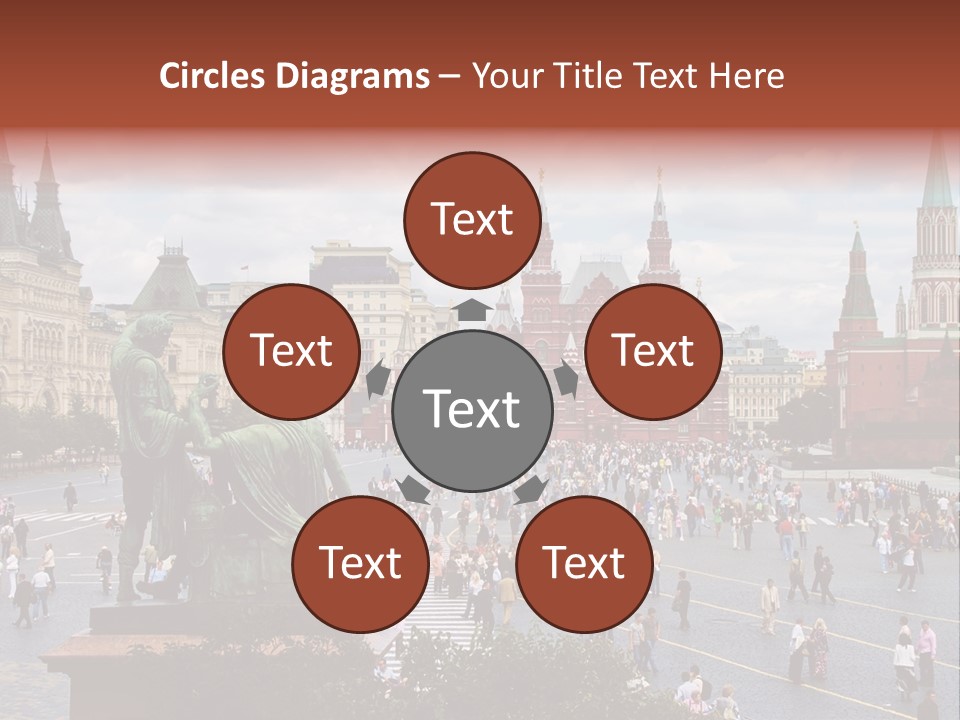 Red Square In Moscow, Russian Federation. National Landmark. Tourist Destination. PowerPoint Template