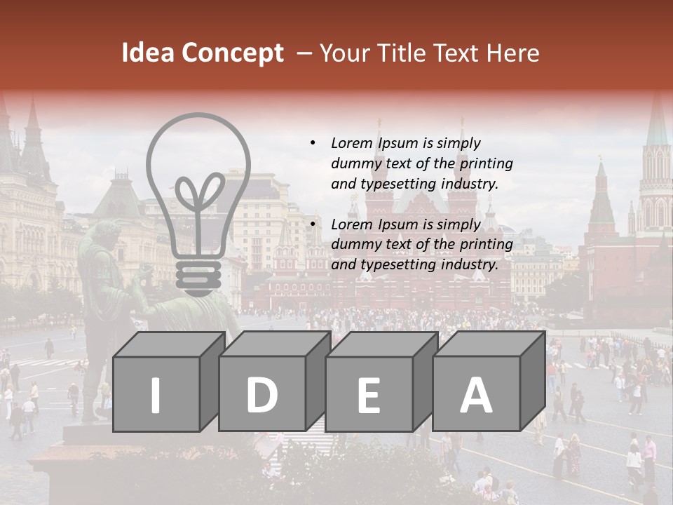 Red Square In Moscow, Russian Federation. National Landmark. Tourist Destination. PowerPoint Template