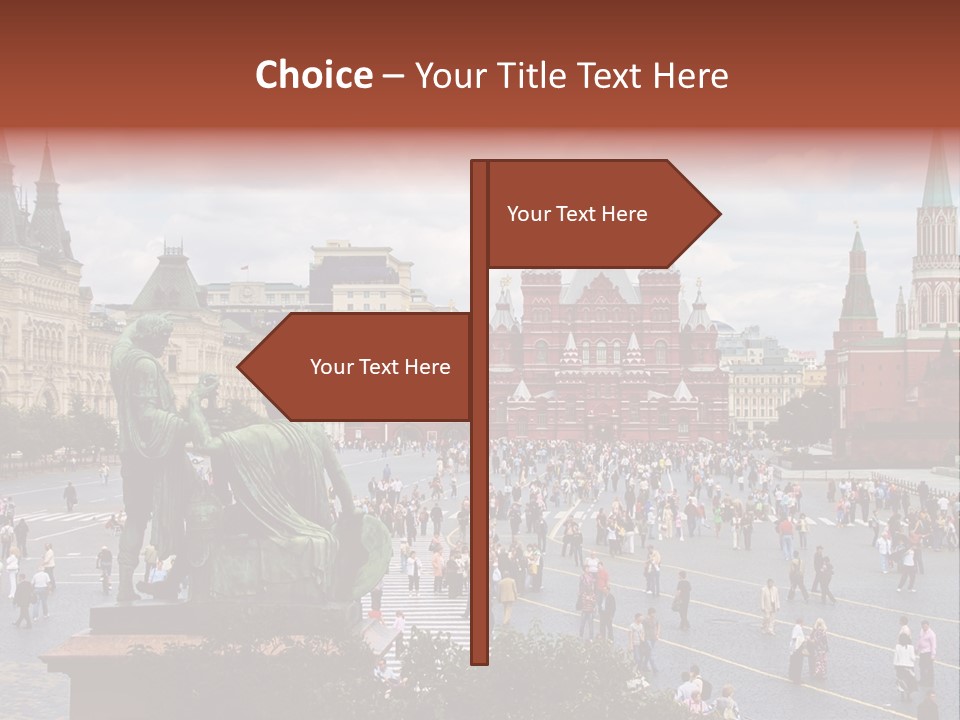 Red Square In Moscow, Russian Federation. National Landmark. Tourist Destination. PowerPoint Template