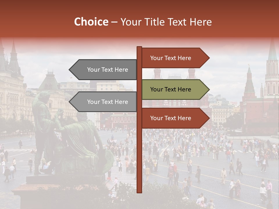 Red Square In Moscow, Russian Federation. National Landmark. Tourist Destination. PowerPoint Template