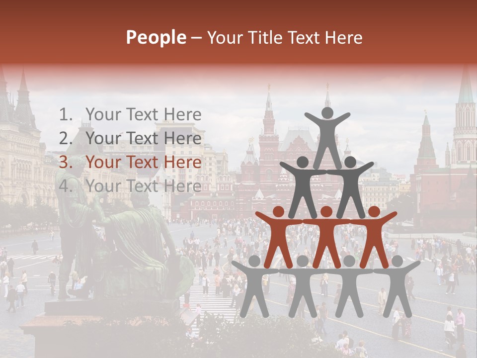 Red Square In Moscow, Russian Federation. National Landmark. Tourist Destination. PowerPoint Template