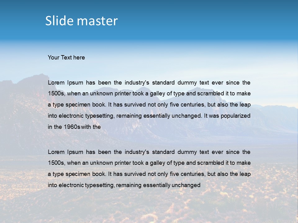 A Mountain Range With A Blue Sky In The Background PowerPoint Template