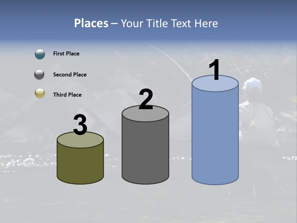 A Man Standing In A River Holding A Fishing Rod PowerPoint Template