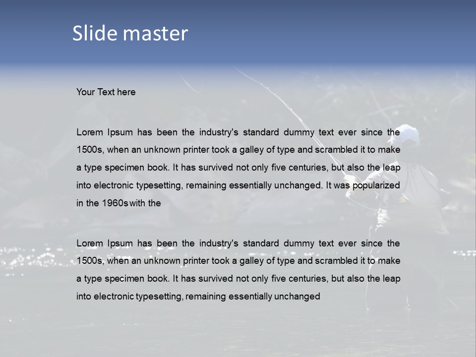 A Man Standing In A River Holding A Fishing Rod PowerPoint Template