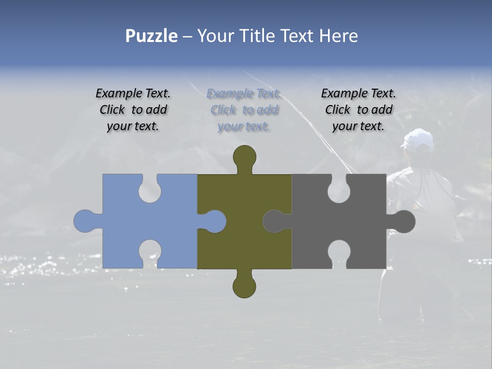 A Man Standing In A River Holding A Fishing Rod PowerPoint Template