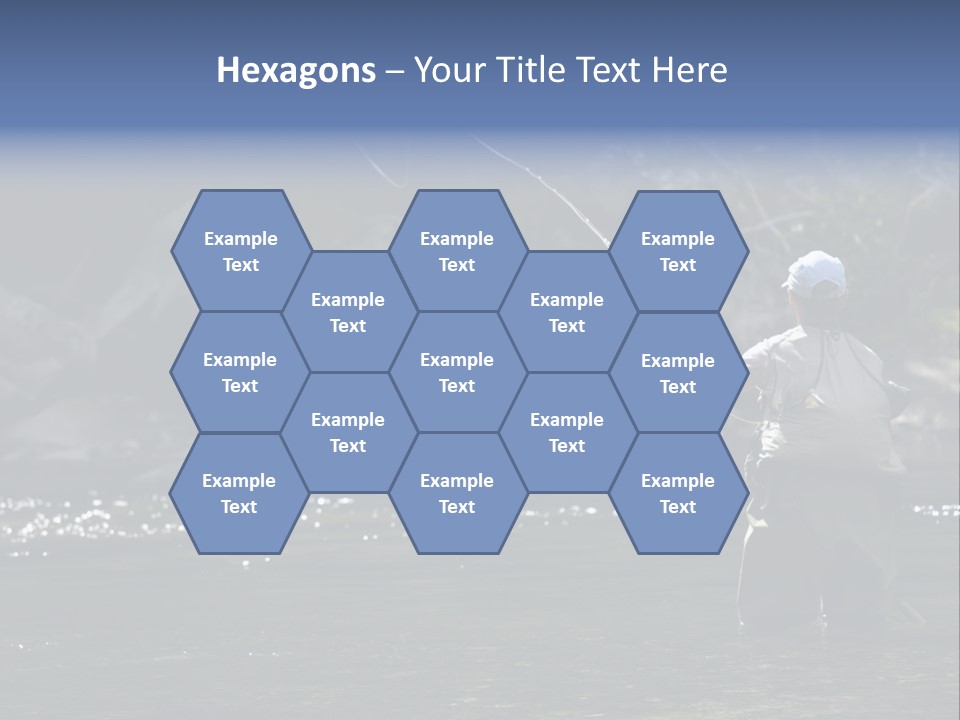 A Man Standing In A River Holding A Fishing Rod PowerPoint Template