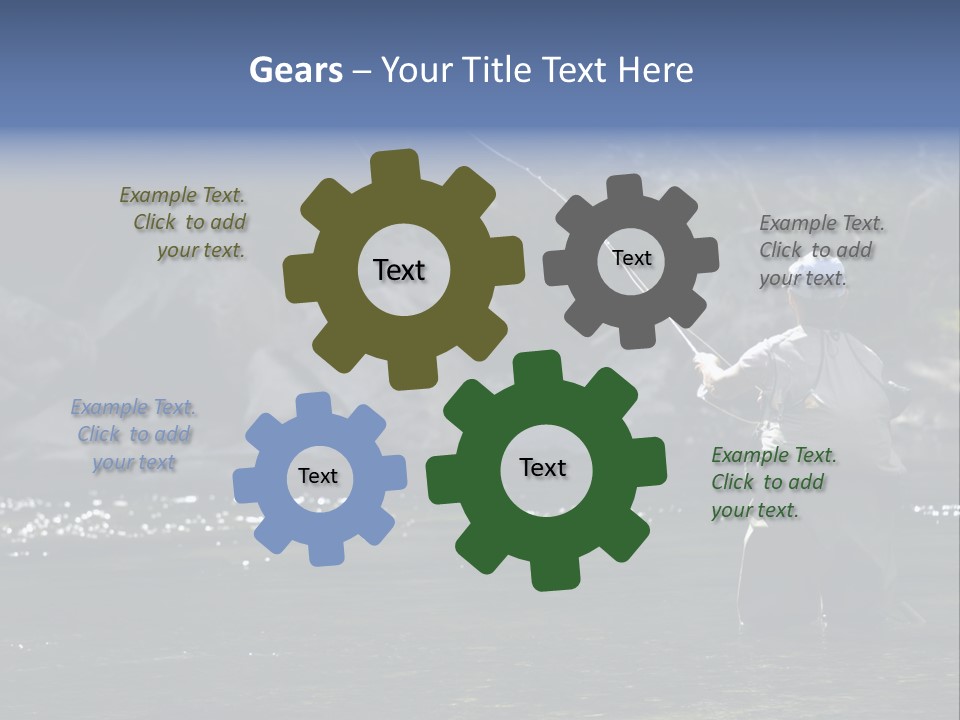 A Man Standing In A River Holding A Fishing Rod PowerPoint Template