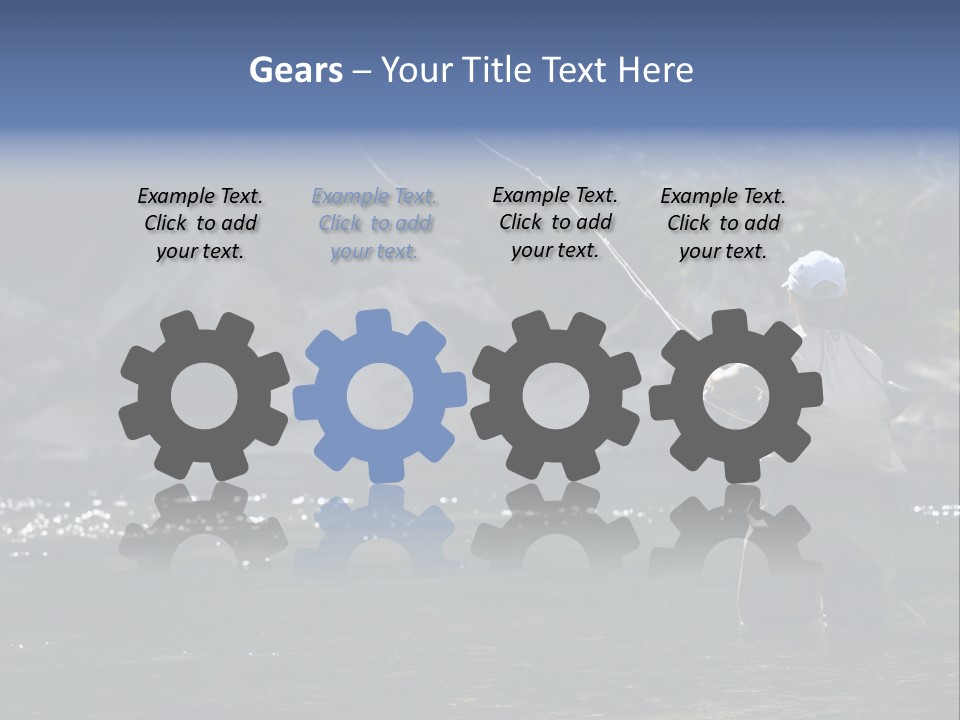 A Man Standing In A River Holding A Fishing Rod PowerPoint Template