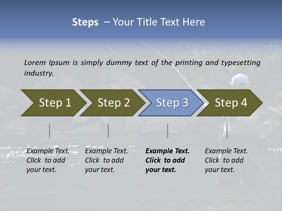 A Man Standing In A River Holding A Fishing Rod PowerPoint Template
