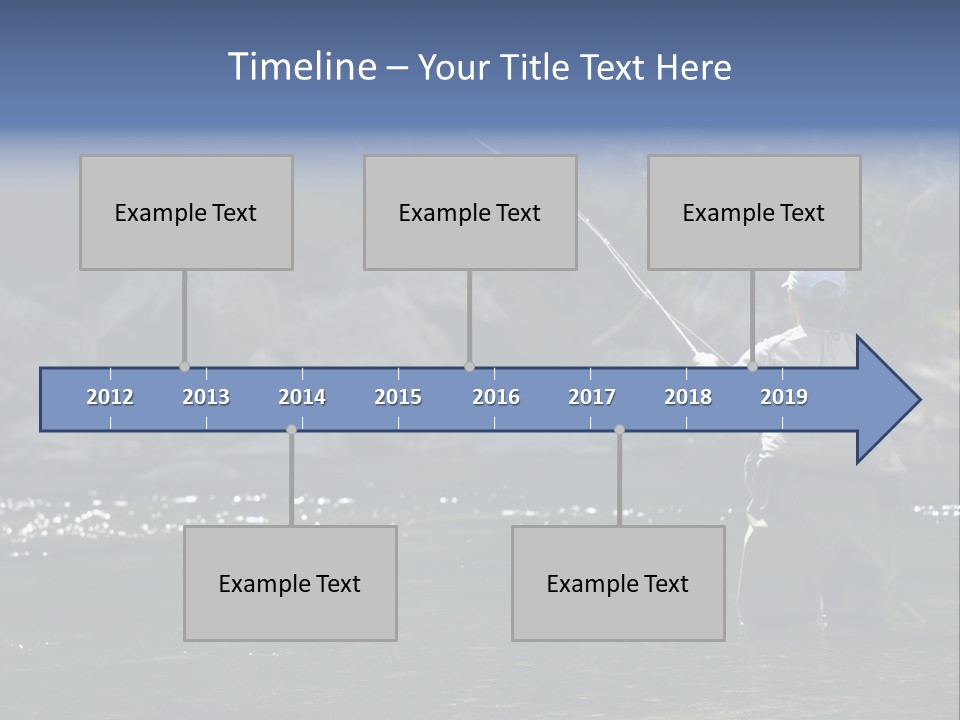 A Man Standing In A River Holding A Fishing Rod PowerPoint Template