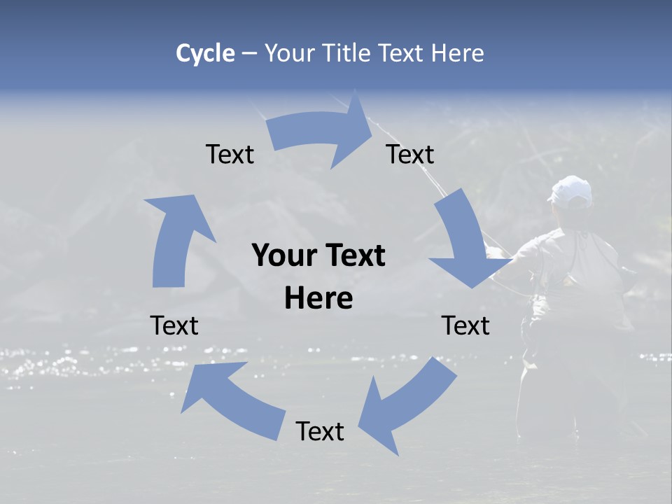 A Man Standing In A River Holding A Fishing Rod PowerPoint Template