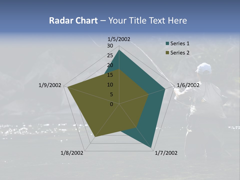 A Man Standing In A River Holding A Fishing Rod PowerPoint Template