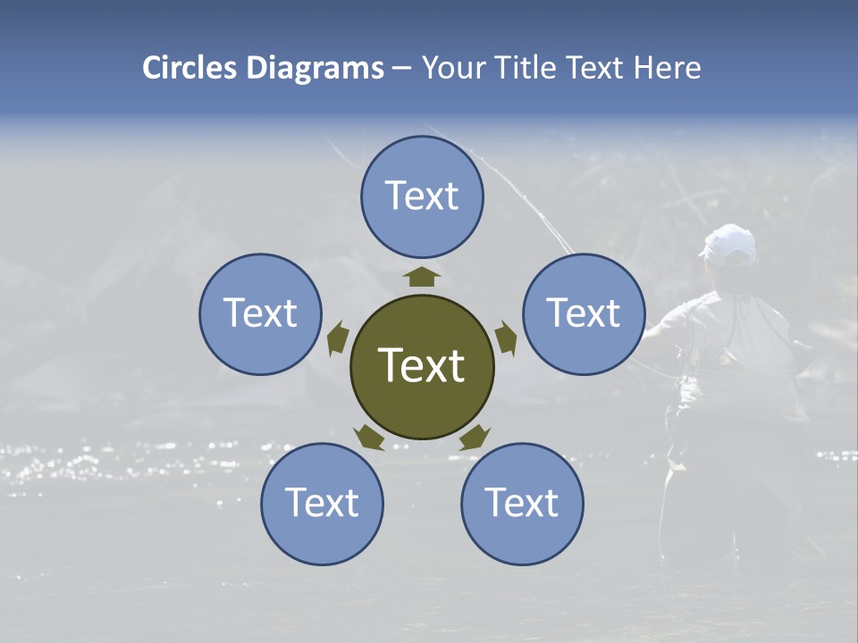 A Man Standing In A River Holding A Fishing Rod PowerPoint Template