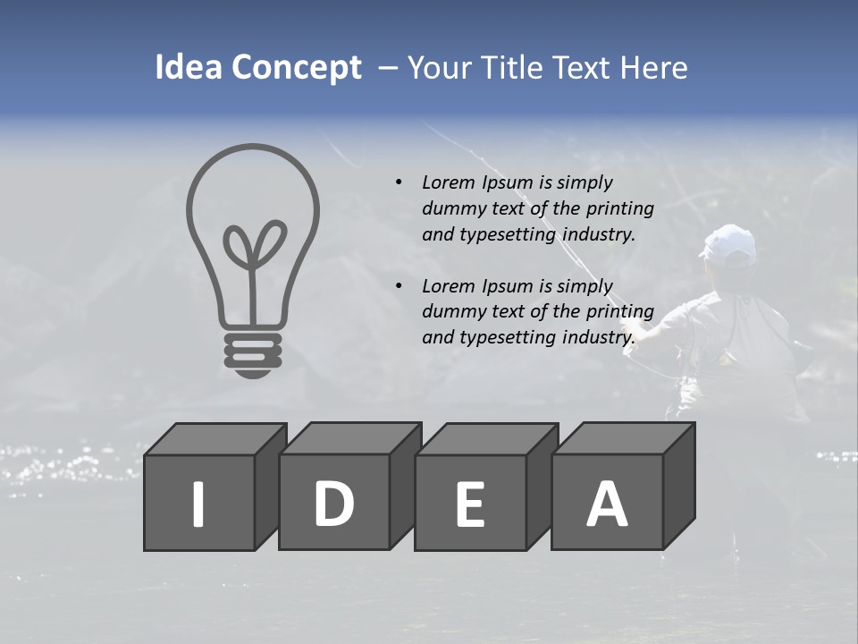 A Man Standing In A River Holding A Fishing Rod PowerPoint Template