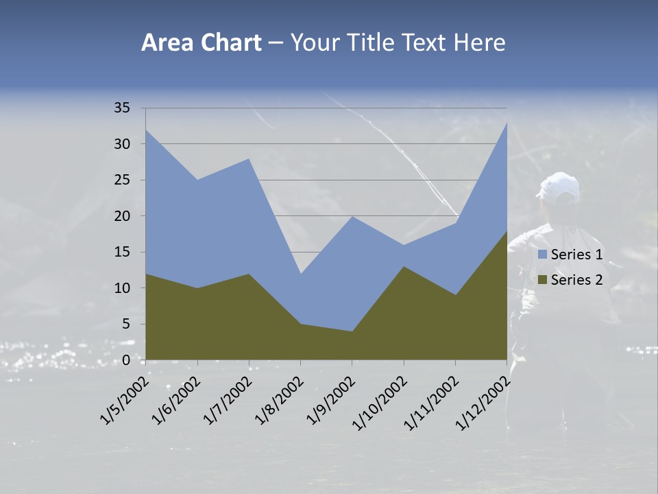 A Man Standing In A River Holding A Fishing Rod PowerPoint Template