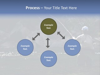 A Man Standing In A River Holding A Fishing Rod PowerPoint Template