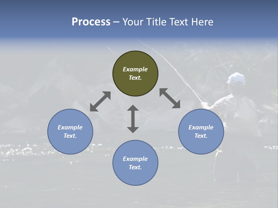 A Man Standing In A River Holding A Fishing Rod PowerPoint Template