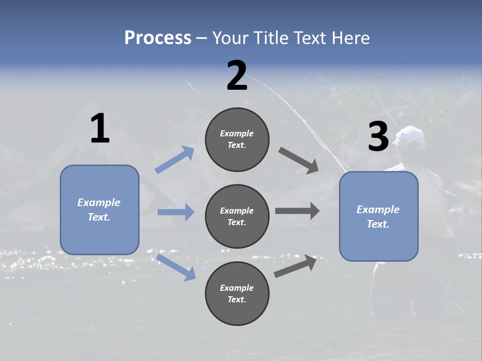 A Man Standing In A River Holding A Fishing Rod PowerPoint Template