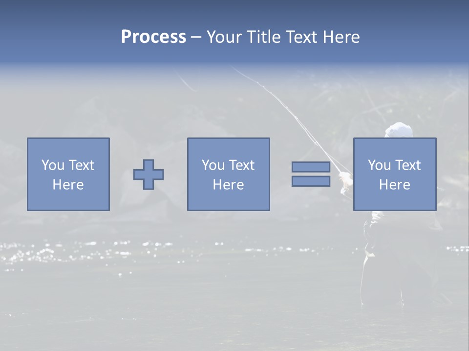 A Man Standing In A River Holding A Fishing Rod PowerPoint Template