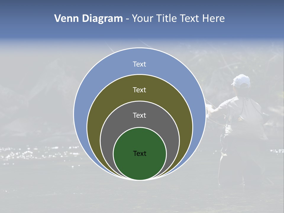 A Man Standing In A River Holding A Fishing Rod PowerPoint Template