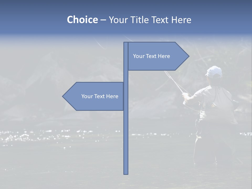 A Man Standing In A River Holding A Fishing Rod PowerPoint Template
