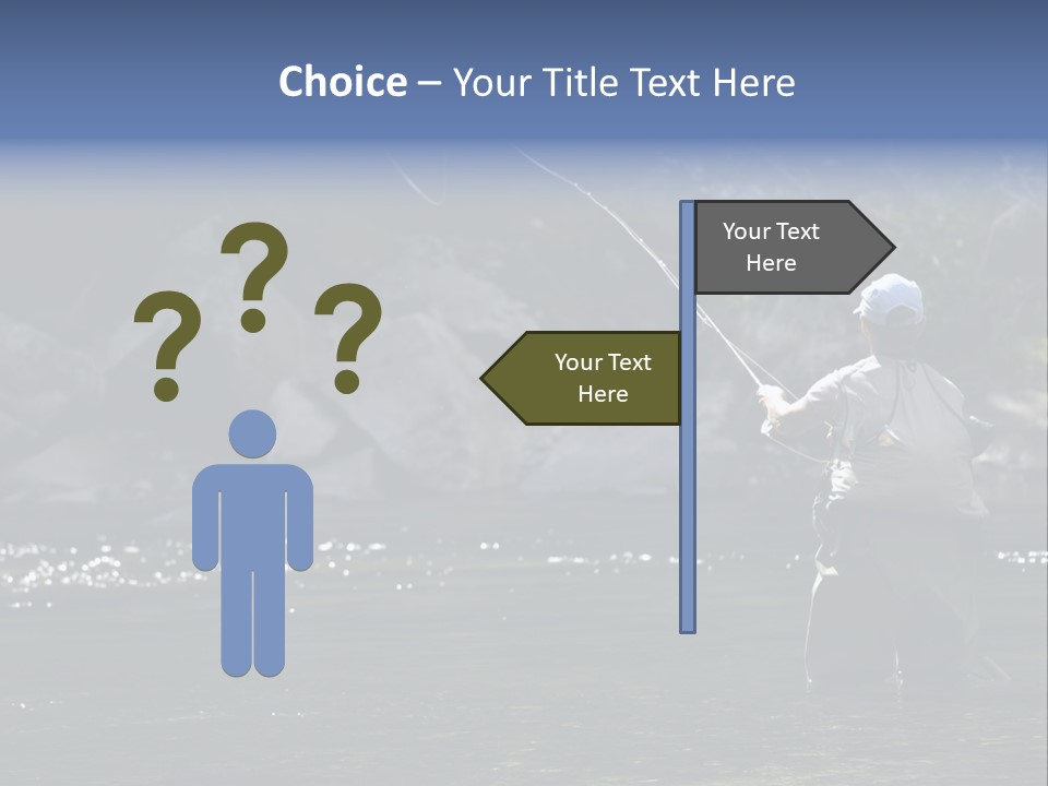 A Man Standing In A River Holding A Fishing Rod PowerPoint Template