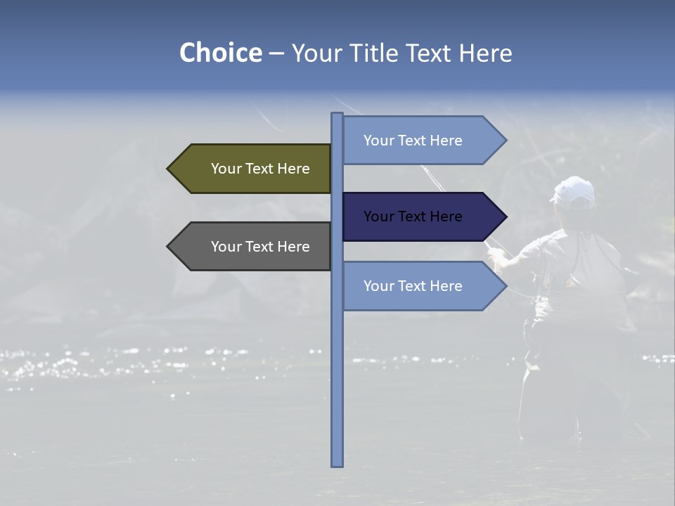 A Man Standing In A River Holding A Fishing Rod PowerPoint Template