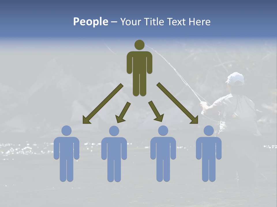 A Man Standing In A River Holding A Fishing Rod PowerPoint Template