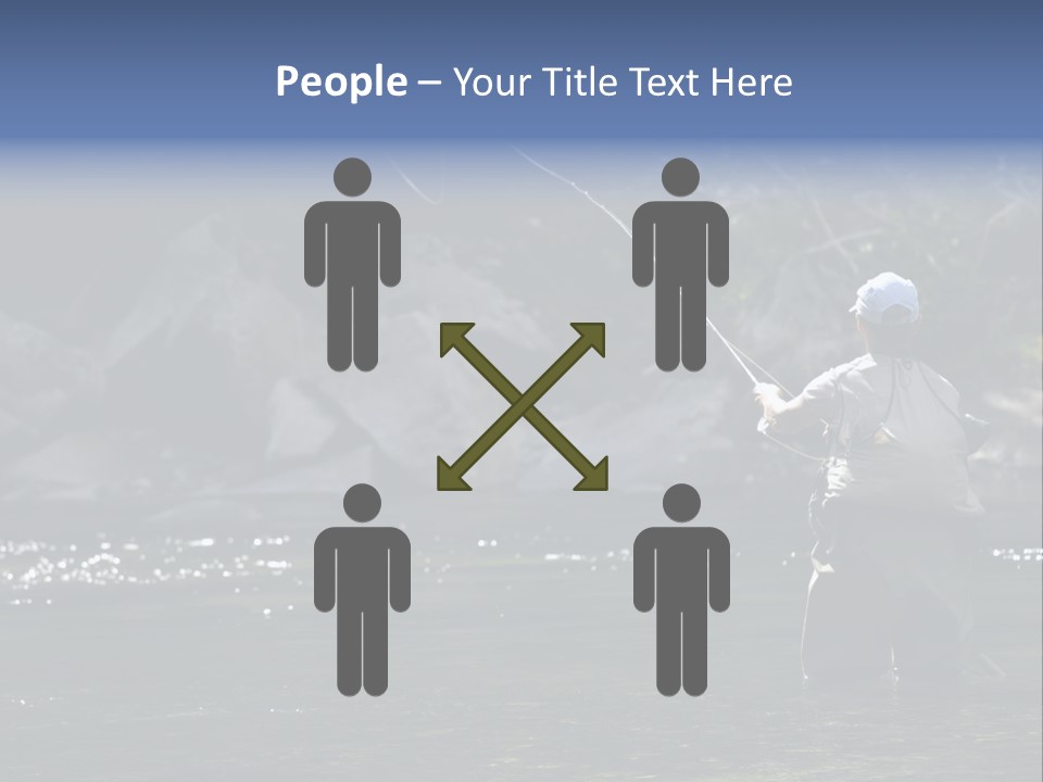 A Man Standing In A River Holding A Fishing Rod PowerPoint Template