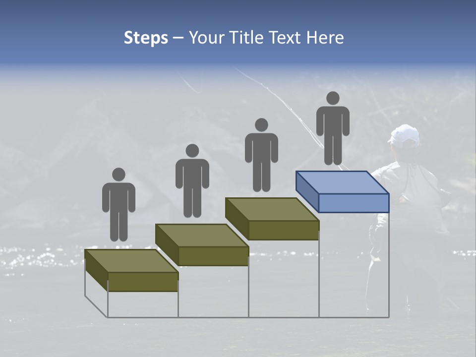 A Man Standing In A River Holding A Fishing Rod PowerPoint Template