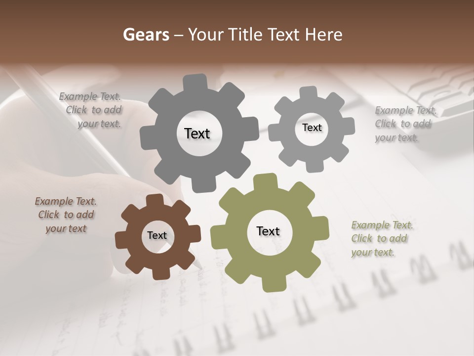 A Person Writing On A Piece Of Paper With A Pen PowerPoint Template