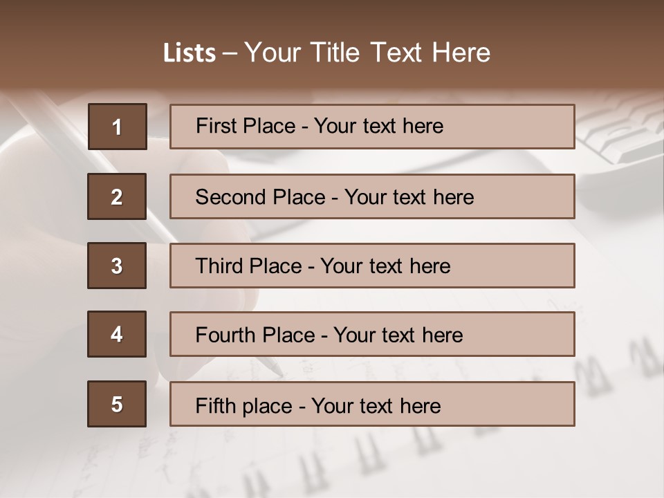 A Person Writing On A Piece Of Paper With A Pen PowerPoint Template